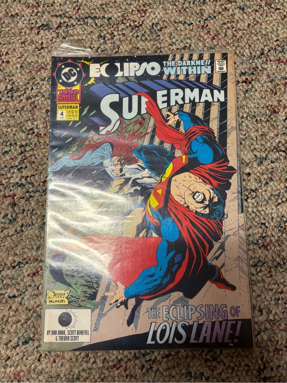 DC Superman Comic Cover - Red, Blue, Yellow